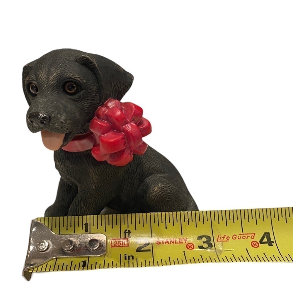 Enesco Black Lab Puppy for Christmas Figurine Dog 1985 Purebred Pets Kathy Wise - Picture 9 of 10